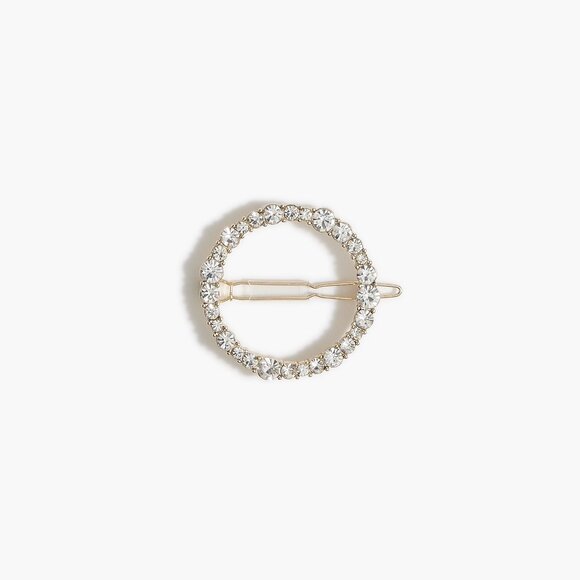 J. Crew Circle Circle Rhinestone Hair Barrette/NWT - Picture 2 of 8